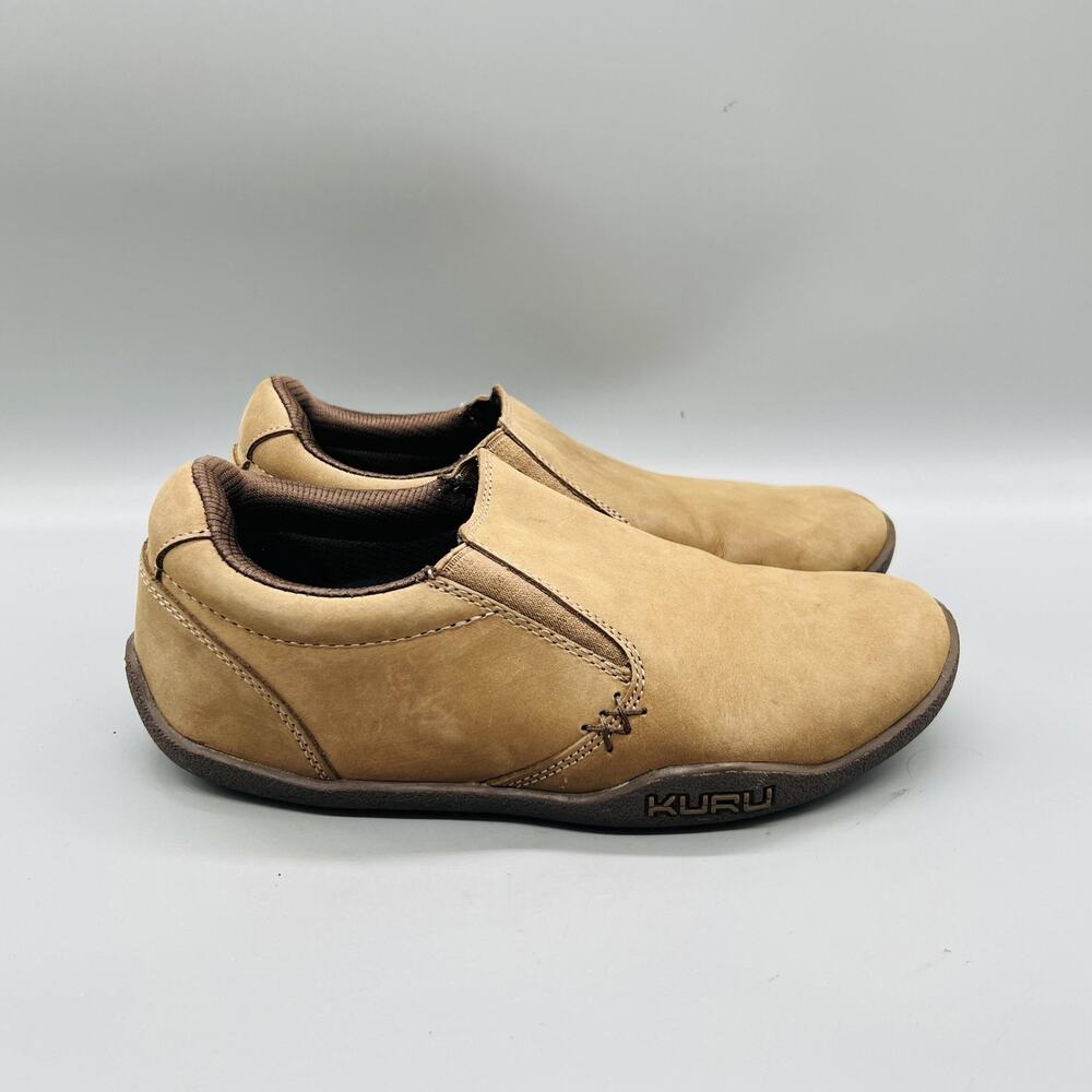 KURU Shoes Womens 6.5 Tan Leather Slip On Walking Sneakers Comfort Casual